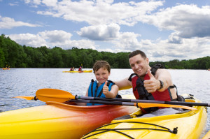 Man Boy Kayak